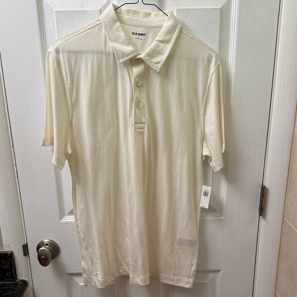 Old Navy Men's Polo Shirt in Cream